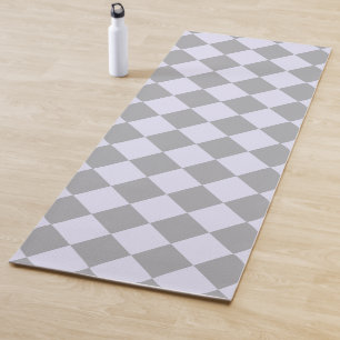 Tapis De Yoga Motif diamant en gris et lavande