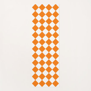 Tapis De Yoga Motif diamant Orange White Checker