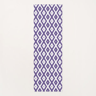 Tapis De Yoga Motif diamant ultra violet et blanc