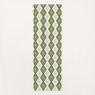 Tapis De Yoga Motif diamant vert olive