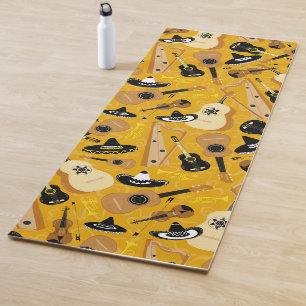 Tapis De Yoga Motif d'instruments musicaux de la bande Mariachi