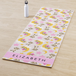 Tapis De Yoga Motif D'Ours, Nounours, Étoiles, Votre Nom