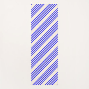 Tapis De Yoga Motif électrique bleu et beige cinq bandes