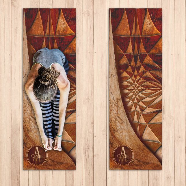 Tapis De Yoga Motif en bois Monogrammé (Créateur téléchargé)