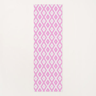 Tapis De Yoga Motif en diamant rose et blanc