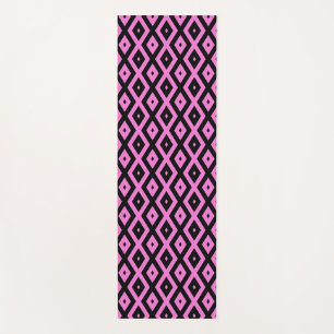 Tapis De Yoga Motif en diamant rose et noir