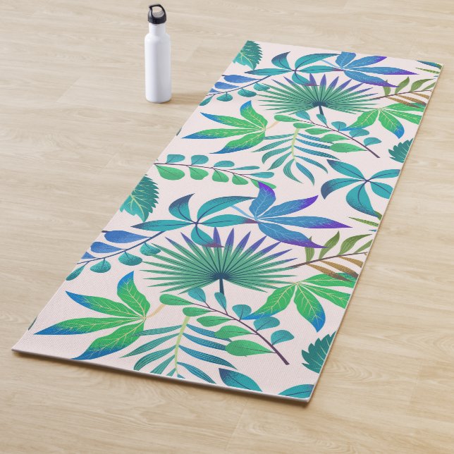 Tapis De Yoga Motif feuille de la jungle tropicale (En situation)