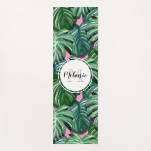 Tapis De Yoga Motif Feuille tropical - Monogramme de feuillage v