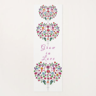Tapis De Yoga Motif floral en forme de cœur