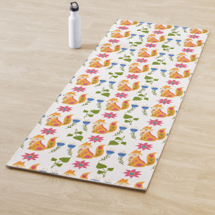 Tapis De Yoga Motif floral rusé assez en pastel