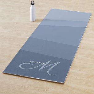 Tapis De Yoga Motif géométrique dans les tons bleus poussiéreux