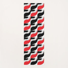 Tapis De Yoga Motif géométrique moderne rouge noir
