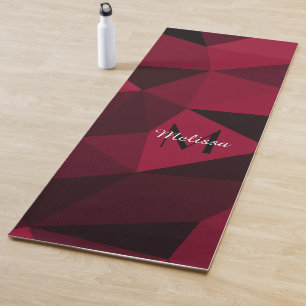 Tapis De Yoga Motif géométrique rose magenta rouge noir Monogram