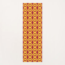 Motif Hexagone Or Grenat Cœurs