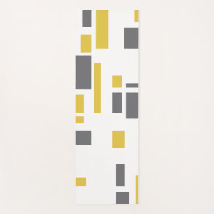 Tapis De Yoga Motif moderne, simple, cool géométrique jaune gris