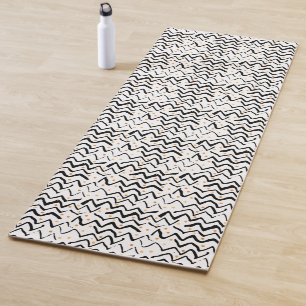 Tapis De Yoga Motif noir de courses et de points de brosse