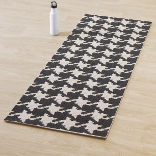 Tapis De Yoga Motif noir et blanc pied de poule