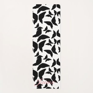 Tapis de Yoga Motif Papillons Noirs
