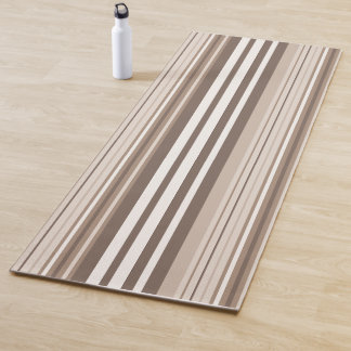 Tapis De Yoga Motif rayé de ton terreux neutre