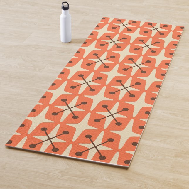 Tapis De Yoga Motif Starburst moderne du milieu du siècle (En situation)