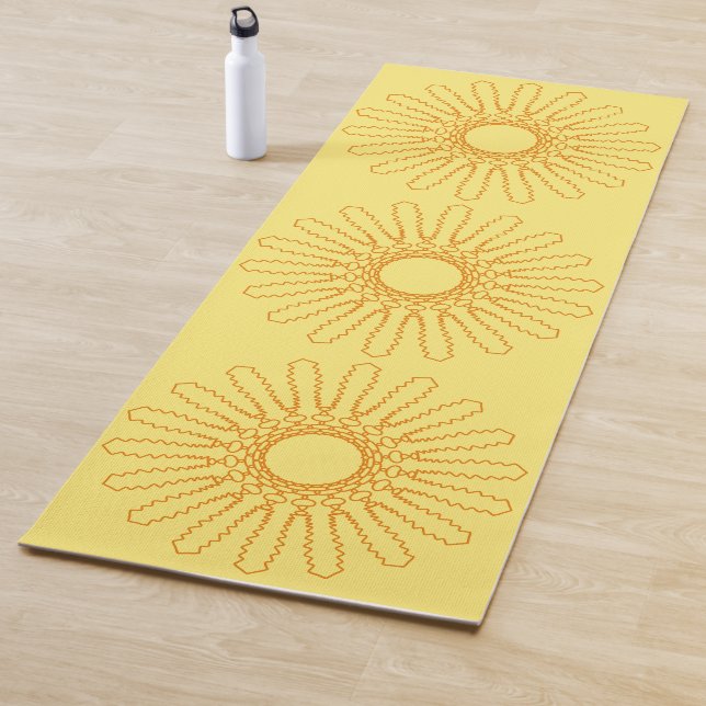 Tapis De Yoga Motif Sun Aztec double face (En situation)