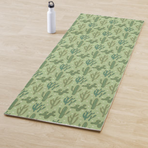 Tapis De Yoga Motif vert de cactus d'étape de Geo de sud-oues