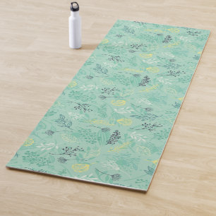 Tapis De Yoga Motif vert feuillage élégant