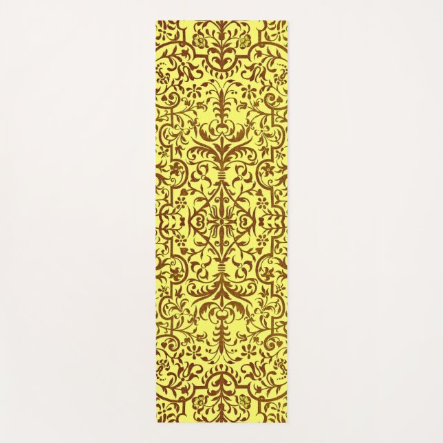 Tapis De Yoga Motif victorien jaune (Devant)