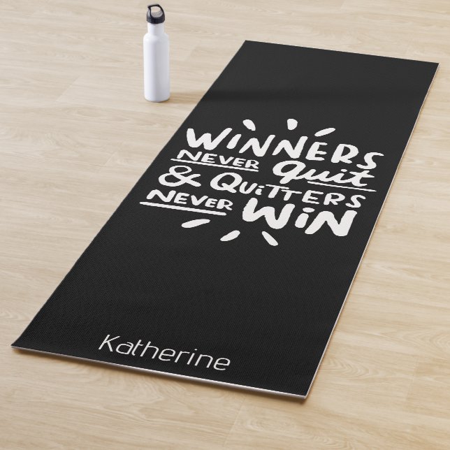 Tapis De Yoga Motivational Quote personalized name Workout Black (En situation)
