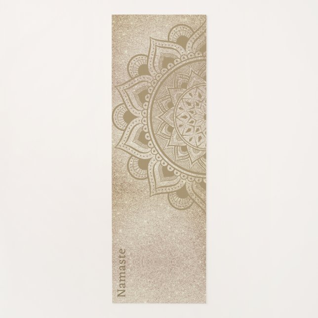Tapis De Yoga Namaste Mandala Om Gold Parties scintillant Studio (Devant)
