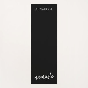 Tapis De Yoga Namaste   Nom moderne Méditation spirituelle Noir