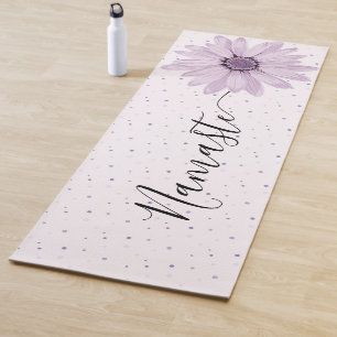 Tapis De Yoga Namaste Script Lilac Fleur Soupe & Dots Yoga Mat