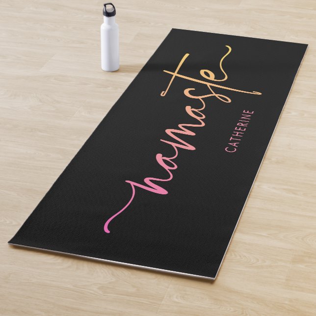 Tapis De Yoga Namaste Script Writing Gradient Custom Exercise (En situation)