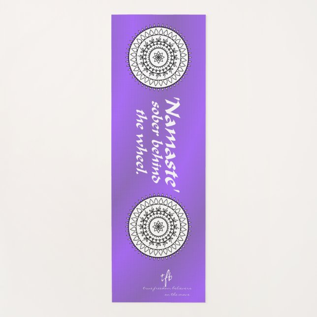 Tapis De Yoga Namaste Sober dans la roue violette (Devant)