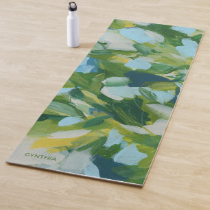 Tapis De Yoga Nature verte Expressionnisme Abstrait