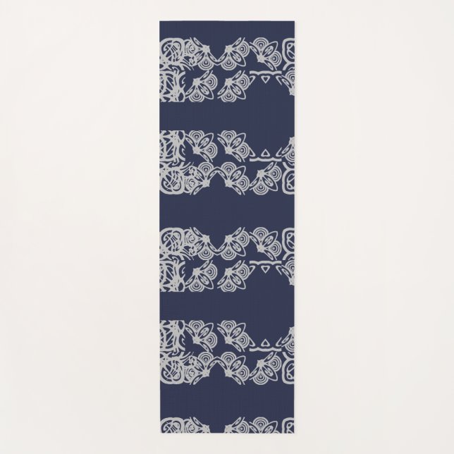 Tapis De Yoga Navy Blue Soothing Pattern Yoga Mat (Devant)