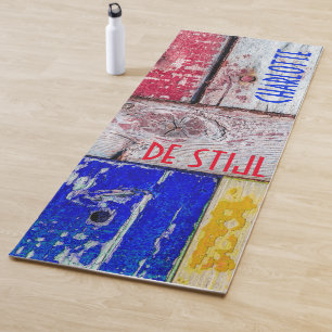 Tapis De Yoga Néoplasticisme amusant style d'art en bois personn