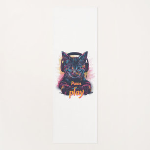 Tapis De Yoga Niveau gamer chat vers le haut