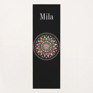 Tapis De Yoga Noir, arrière - plan de mandala