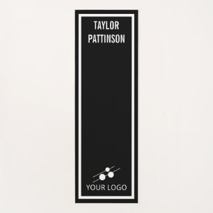 Tapis De Yoga Noir Blanc Minimaliste Votre Nom Et Logo