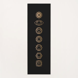 Tapis De Yoga Noir simple 7 Chakras Noir