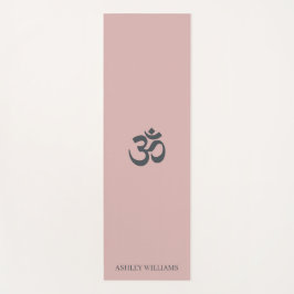 Tapis De Yoga Nom de script élégant Om Symbole Argent rose