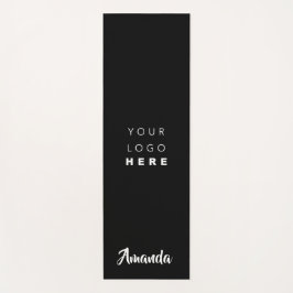 Tapis De Yoga Nom du logo Société Noir Blanc Promotionnel Simple