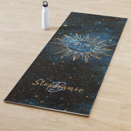 Tapis De Yoga Nom du monogramme solaire céleste Parties scintill