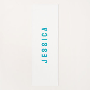 Tapis De Yoga Nom minimaliste simple bleu moderne
