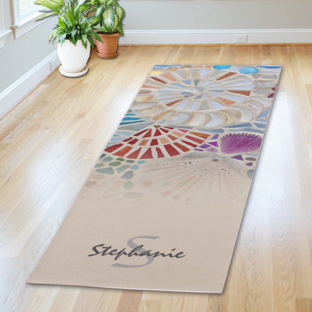 Tapis De Yoga Nom Monogram Beach Thème (Créateur téléchargé)