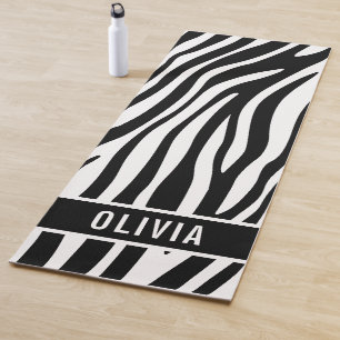 Tapis De Yoga Nom personnalisé classique Zebra Poster de animal 