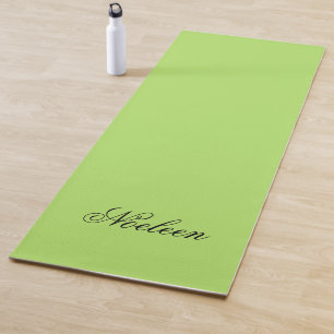 Tapis De Yoga Nom personnalisé couleur chaux simple