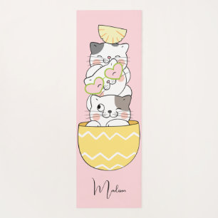 Tapis De Yoga Nom personnalisé Cute Kittens