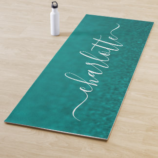 Tapis De Yoga Nom Personnalisé Moderne Chic Calligraphie
